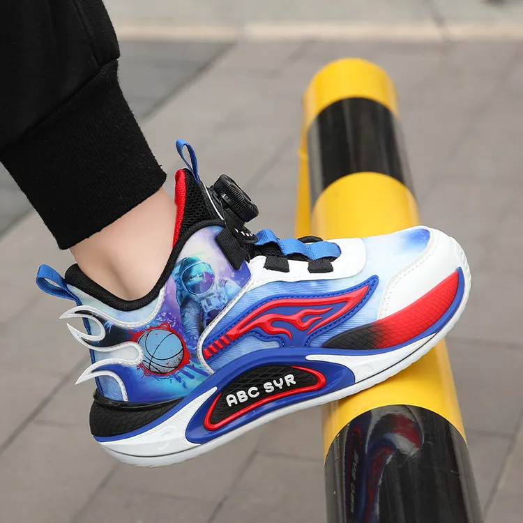 男童篮球鞋春秋季网面透气中大童男孩鞋子时尚百搭耐磨儿童运动鞋