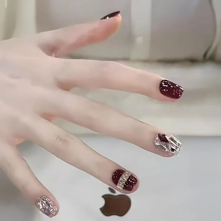 【紫气东来】纯手工浆果带钻爆闪重工显白气质穿戴甲 秋冬复古新款