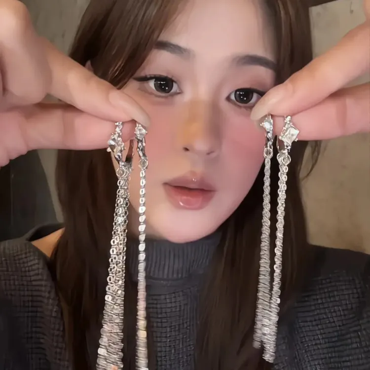 2026新轻奢小众高级感耳夹流苏耳环无耳洞女耳挂精致