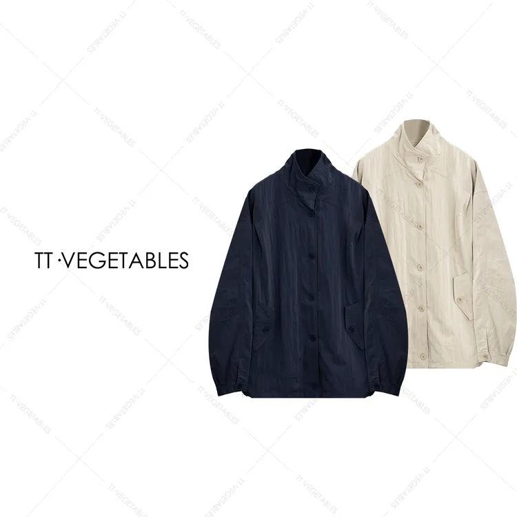 TT・VEGETABLES【序白】疏影 外套长袖中长款上衣单排扣风衣521490
