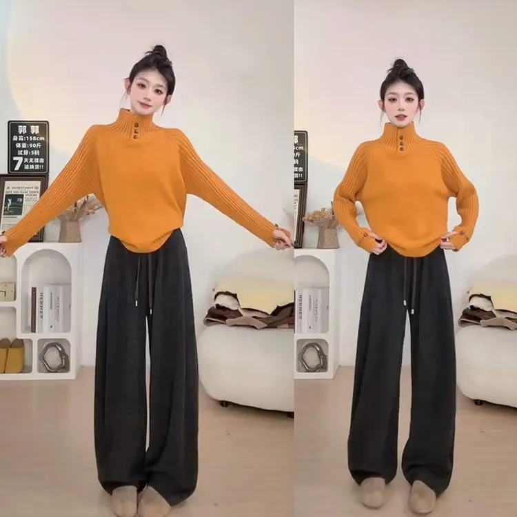 套装女装爆款2025新款冬季时尚保暖针织毛衣显瘦百搭休闲裤两件套