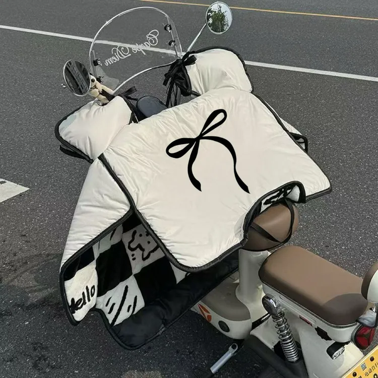 羽绒服皮料电动车挡风被冬季加绒加厚防水防寒电瓶车防风罩9124