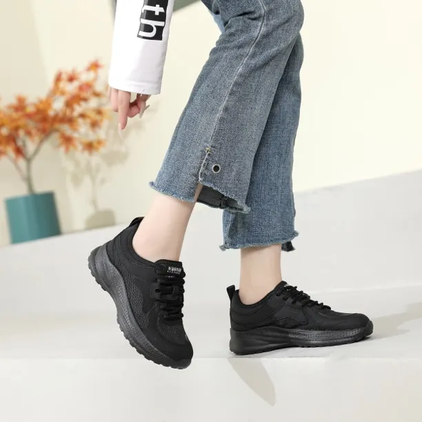 休闲轻便系系带单鞋女见外包装跑步鞋夏季厚底时尚透气