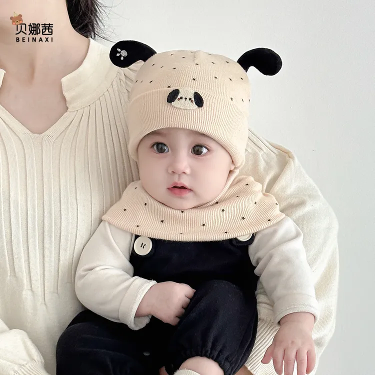 Beinaqian/贝娜茜婴儿帽子秋冬季新生儿宝宝保暖毛线帽可爱针织帽