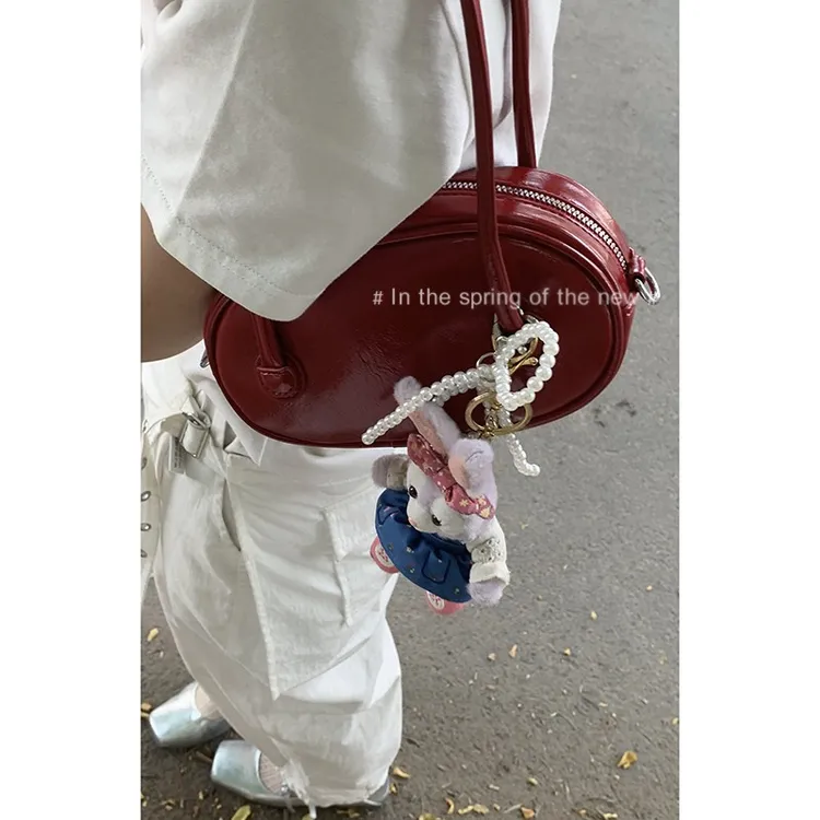 夏天腋下包包女款2025新款高级感小众红色手提包百搭休闲单肩包