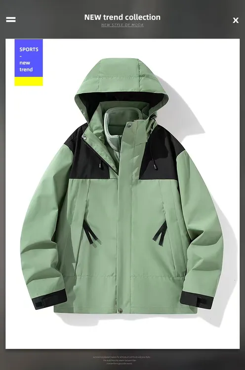 户外三合一可拆卸保暖防水防风外套登山服情侣加绒运动