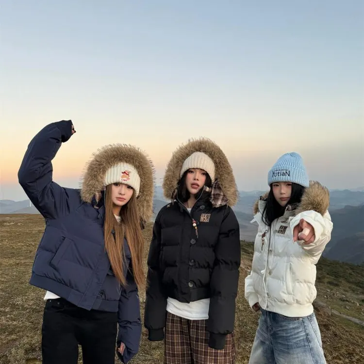 美式复古棉衣女2025新款短款设计感冬装收腰显瘦菲奥娜棉服外套潮