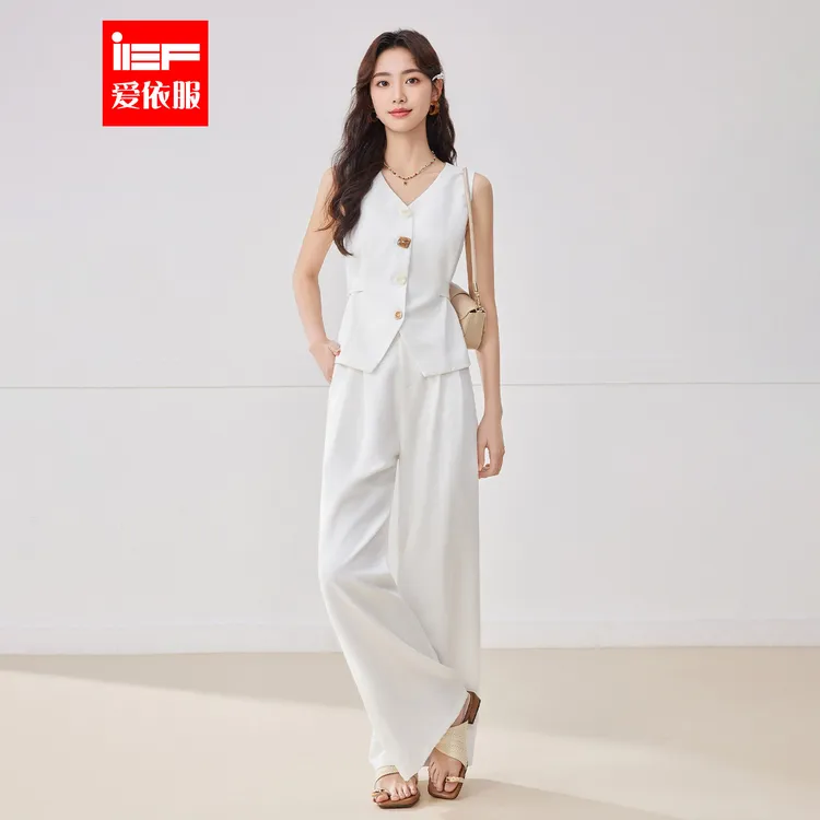 IEF/爱依服2025夏秋新款法式简约文艺知性通勤气质百搭上下套裤