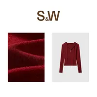 SW速惟新款休闲日常百搭显瘦圆领时尚轻薄修身长袖气质卫衣1534