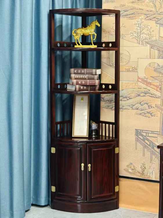 燕东红木黑酸枝大角柜边柜三角柜圆角柜高186直径46层高33 38 44