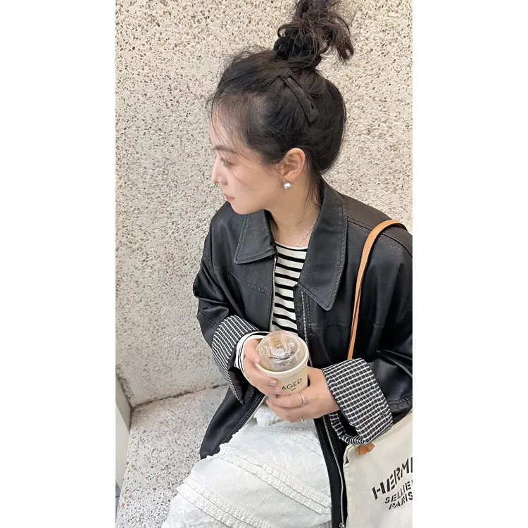 苏安家｜“甜酷拽姐”水洗超柔软皮 仿羊皮哑光超高质感显瘦皮衣外套