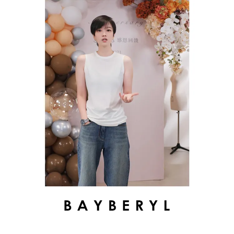 FF-BAYBERYL老贝烂番茄2.0*白背心圆领舒适百搭秋无袖NT5G3111