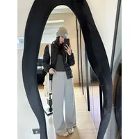 LA 松紧腰 中灰色 休闲裤 25816