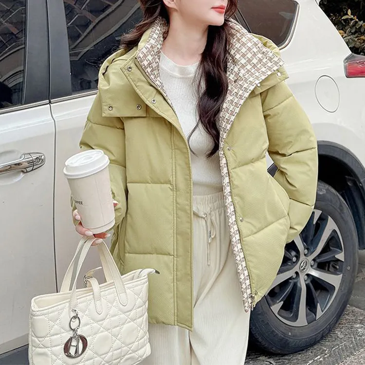 轻熟风抽绳收腰棉服2025冬季简约版型日常气质造型优雅简约格调