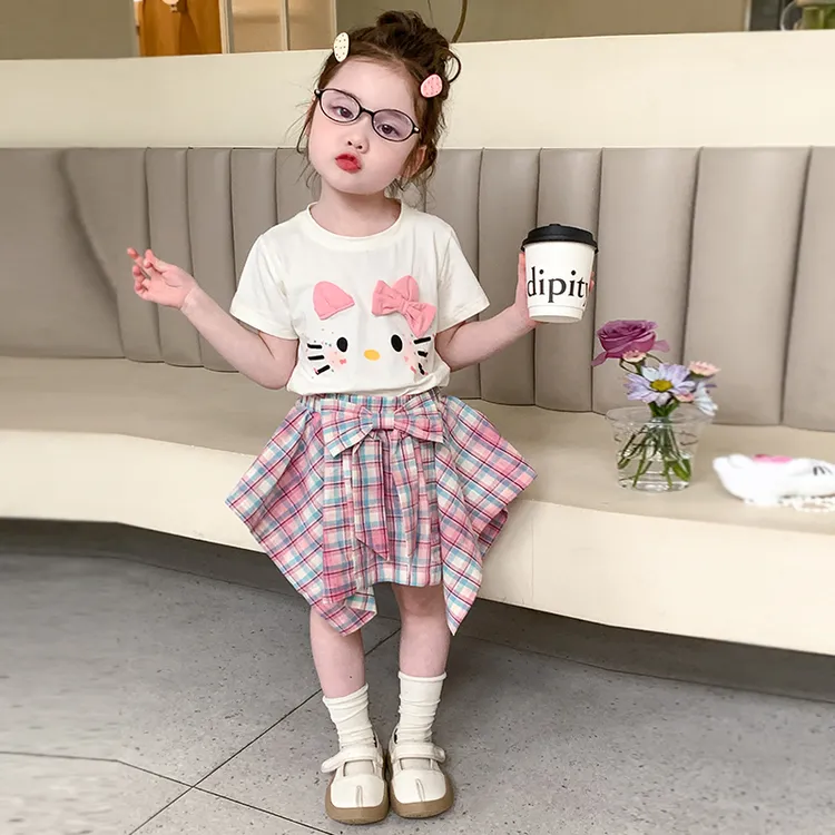 女童裙裤套装夏款2025新款儿童洋气卡通无袖背心休闲韩版超酷穿搭