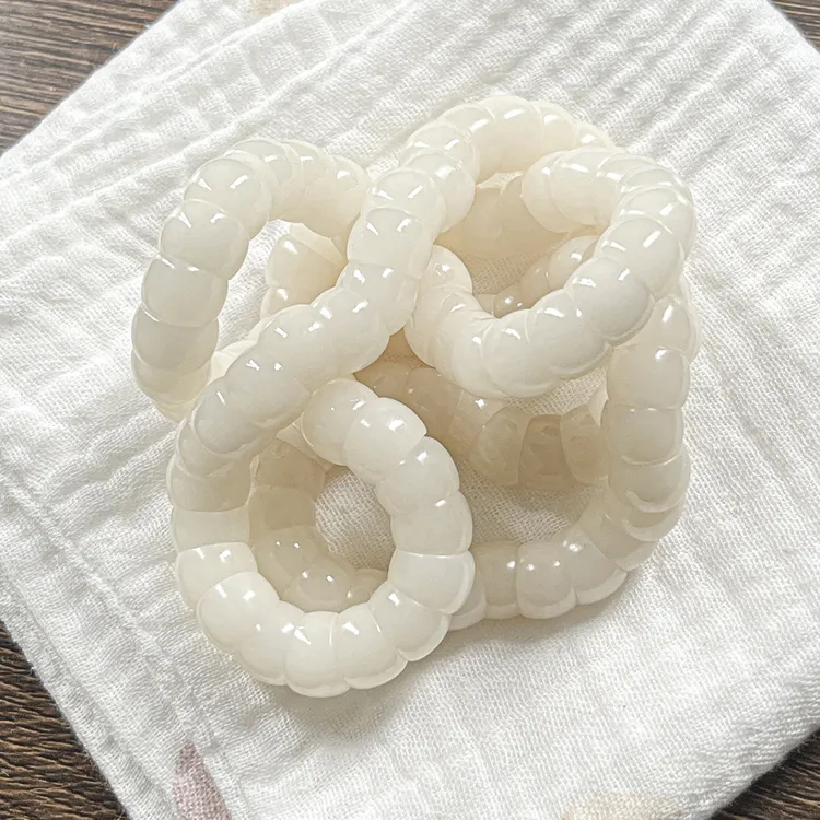 【灵月阁旗舰店】文玩版菩提根奶白斜切猪大肠天然绕指柔佛珠扭扭猴