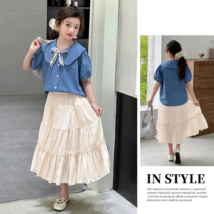 女童连衣裙夏季2025新款儿童夏装女孩衣服大童半身裙套装裙子夏款