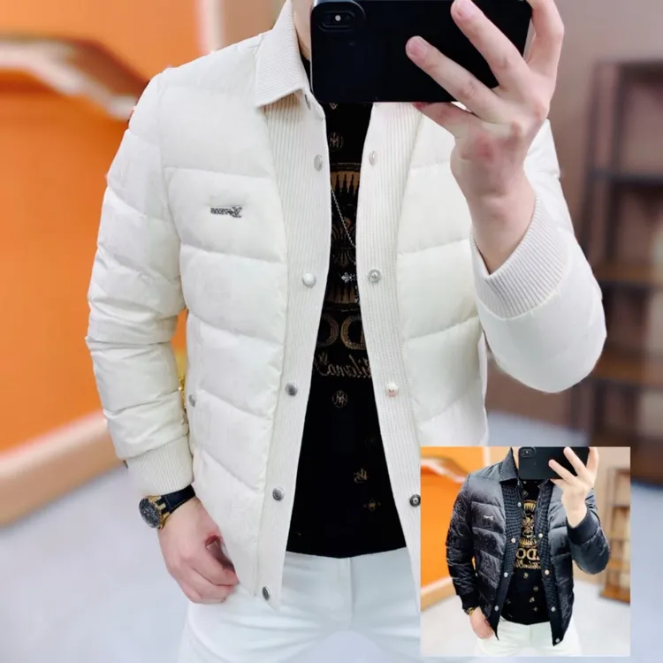 阿凯严选-欧货冬季新款男士潮流保暖修身翻领90白鸭绒羽绒服外套