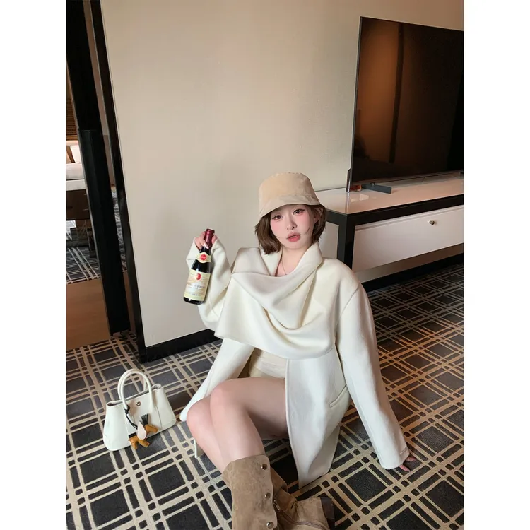 周白子10/08 20:00新品发售【北村韩屋连体大围巾】90 羊毛ZTNS0044