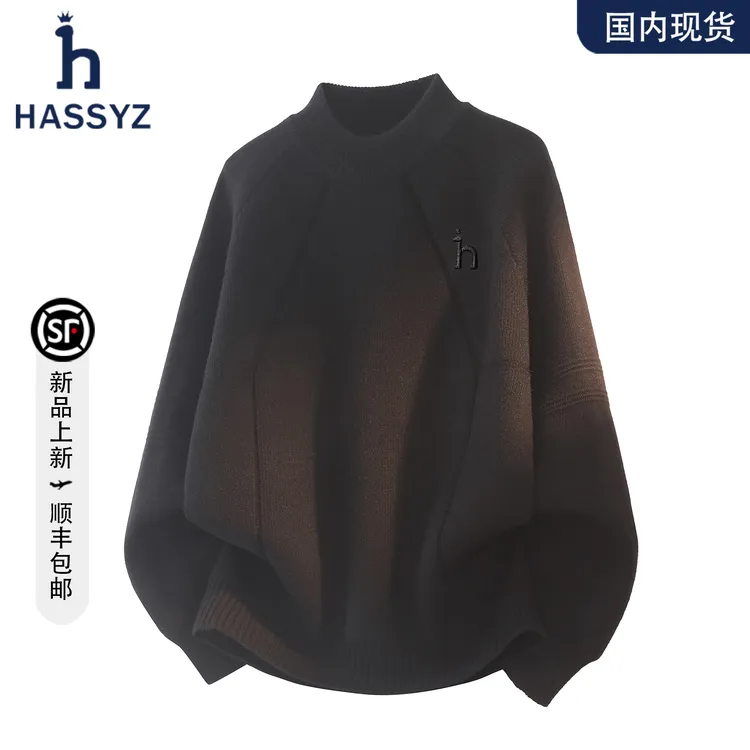 【品牌现货撤柜】HASSYZ 圆领保暖毛衣外套男款秋冬季宽松针织衫