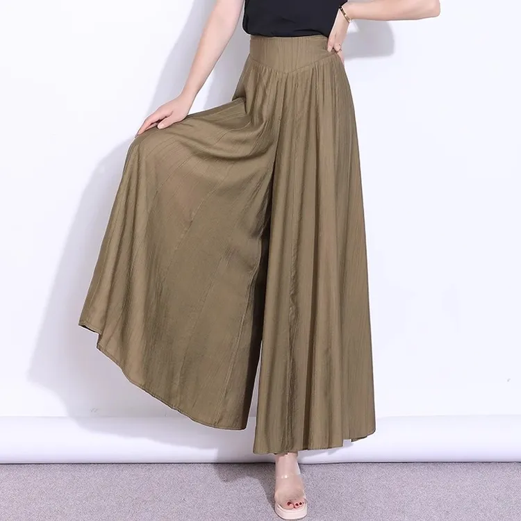 肌理感阔腿裤遮胯长裤子女夏季2025新款垂感显瘦大脚裙裤甩腿裤薄