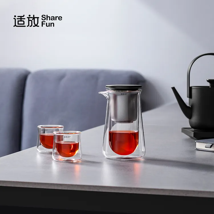 磁吸飘逸壶公道杯玻璃高档茶水分离飘逸杯茶具泡茶壶2025新款适放