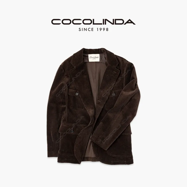 COCOLINDA | “奢绒格调”【100%棉】老钱粗条绒夹克多口袋外套C3766