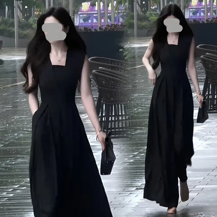 高级感法式轻奢气质无袖连体裤女夏季收腰显瘦显高百搭气质连体裤