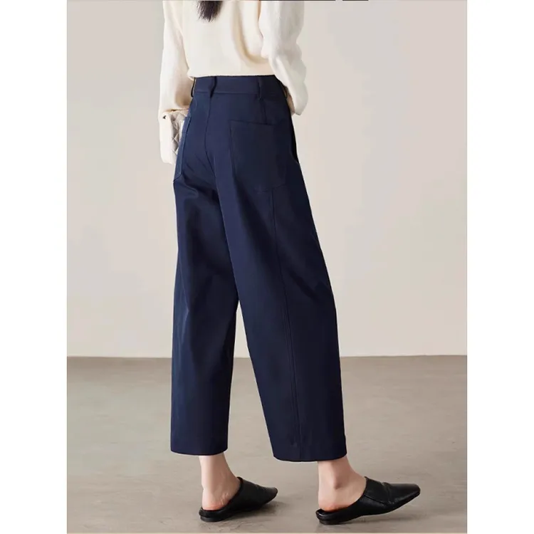 九分直筒镰刀阔腿裤春季新款时尚高腰宽松休闲裤子女