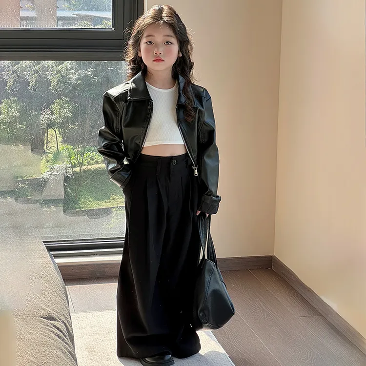 女童辣酷风套装秋装2025新款