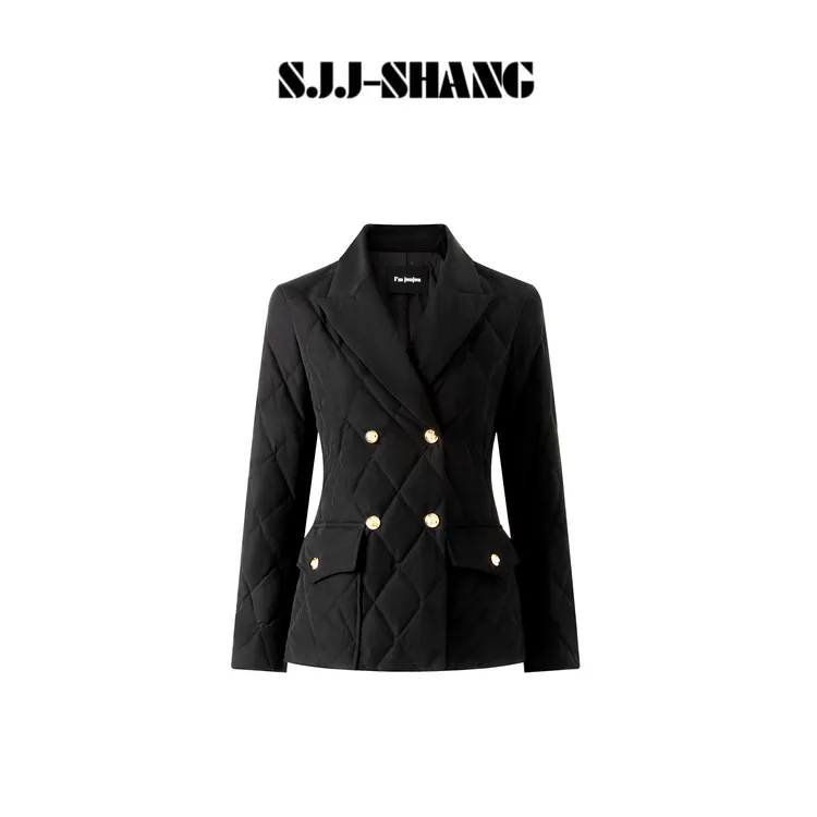 SJJ-SHANG【金巧】经典菱形格匈牙利90鹅绒羽绒服q136170p