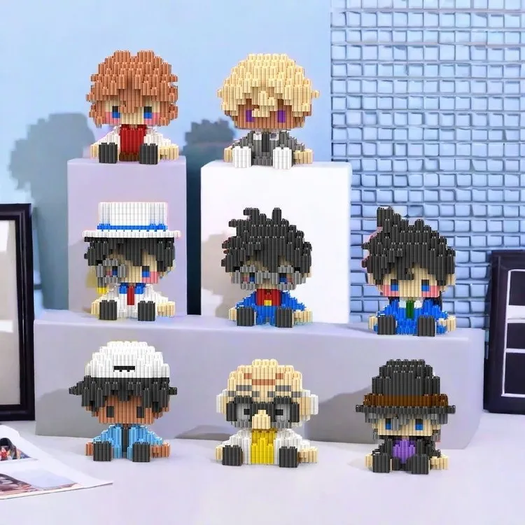 新款侦探二次元积木积木拼装手办玩具积木礼物摆件少年儿童玩具