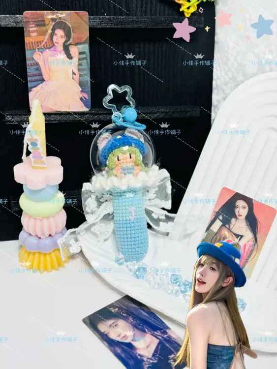 〖成品〗鞠婧祎超美蕾丝蝴蝶结发光应援棒钩织挂件生日礼物周边