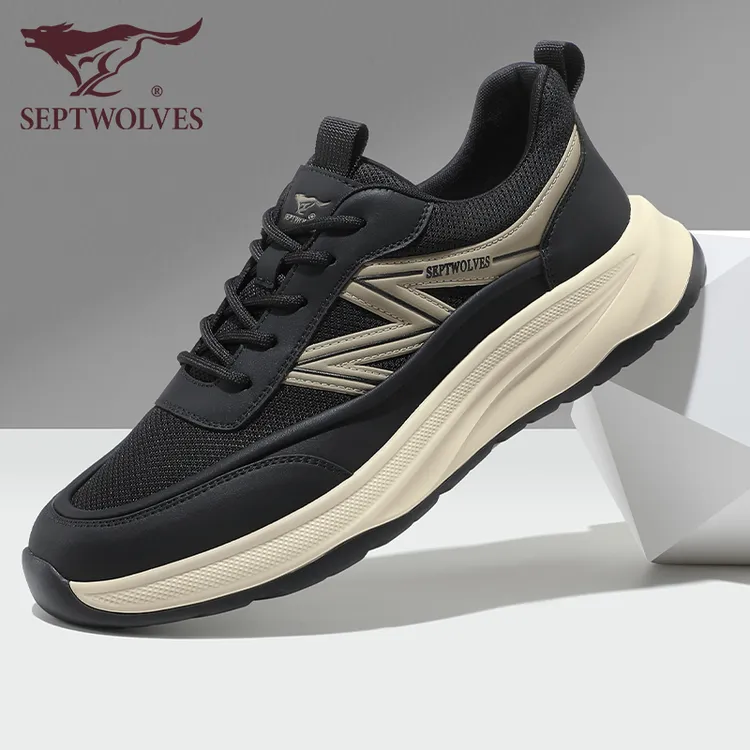 七匹狼男鞋飞织散步运动休闲鞋男秋季新款透气网面健步鞋旅游鞋子