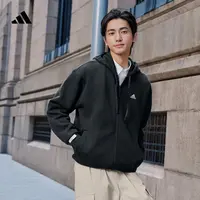流光风 阿迪达斯官方 加绒宽松连帽夹克外套男女款 adidas IV7607