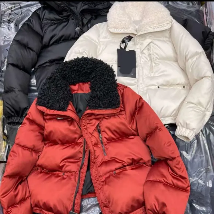 522.欧洲站短款翻领棉服衣长约66