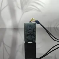 H和田玉观音影雕吊坠0634