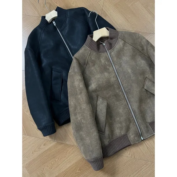 甄哥定制冬季皮毛一体男女同款抗风保暖经典百搭短款