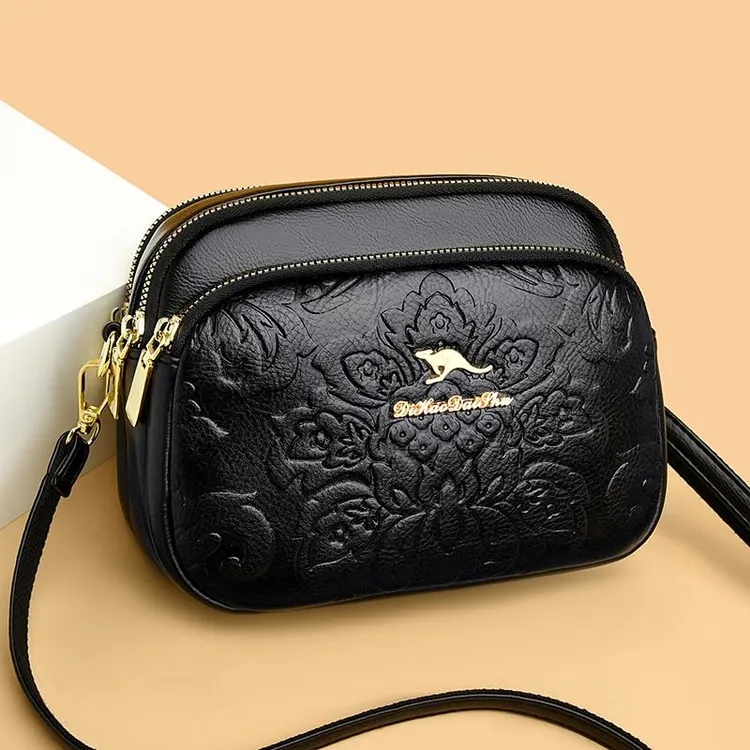 帝豪品牌软皮小包包女2022新款单肩斜挎包牛皮手机包中年妈妈包软