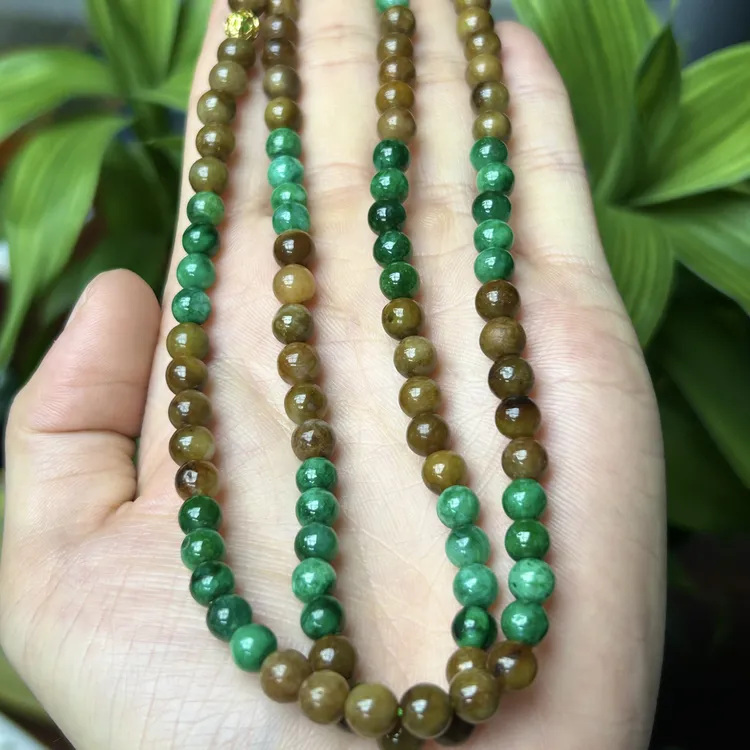 天然翡翠A货珠链（有现货两天内发货）