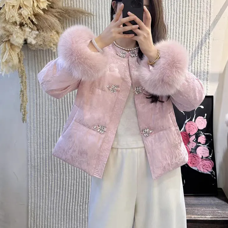 803新中式复古加厚加绒保暖中国风古风外套女冬季气质百搭设计感