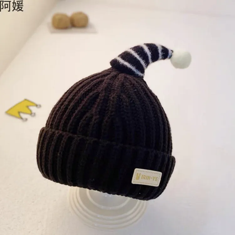 ins宝宝帽子简约季儿童毛线帽可爱针织帽女童套帽婴幼儿保暖帽