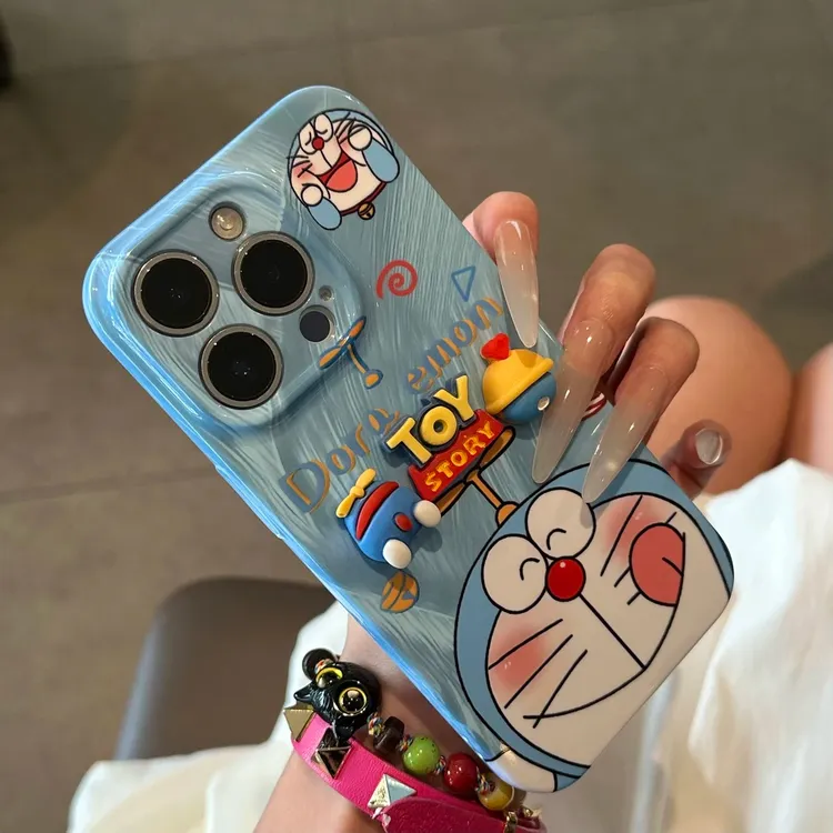 适用iPhone17ProMax蓝胖子公仔菲林oppo16手机壳防摔