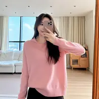 【余欢欢】秋季时尚百搭休闲气质连帽V领套头针织衫-YHW50820