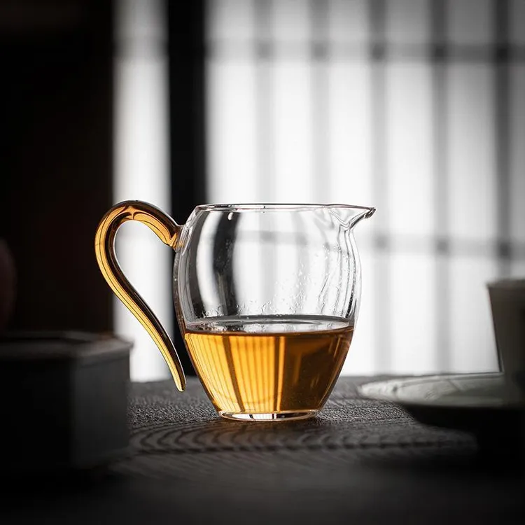 茶具玻璃水晶公道杯单个鹰嘴式断水公杯高硼硅日式分茶器高端茶海