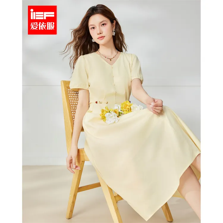 IEF/爱依服2025夏季新款法式设计氛围感温柔小女人连衣裙