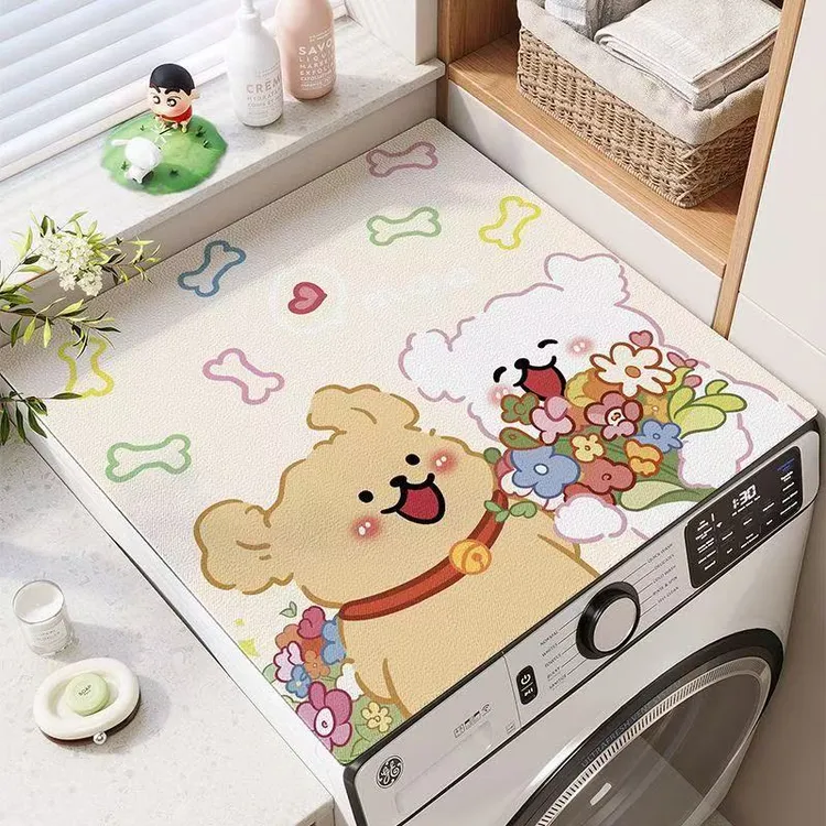 家用洗衣机顶上盖垫防尘加厚防水冰箱防滑罩床头柜盖布耐脏垫子商品图