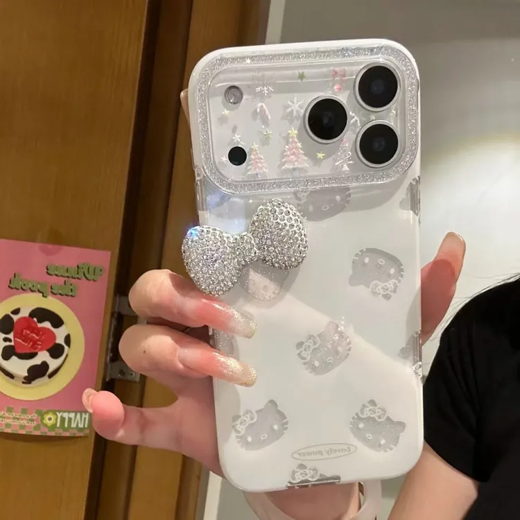 闪闪镂空可爱Kitty适用iPhone17promax手机壳苹果16pro可爱15/14