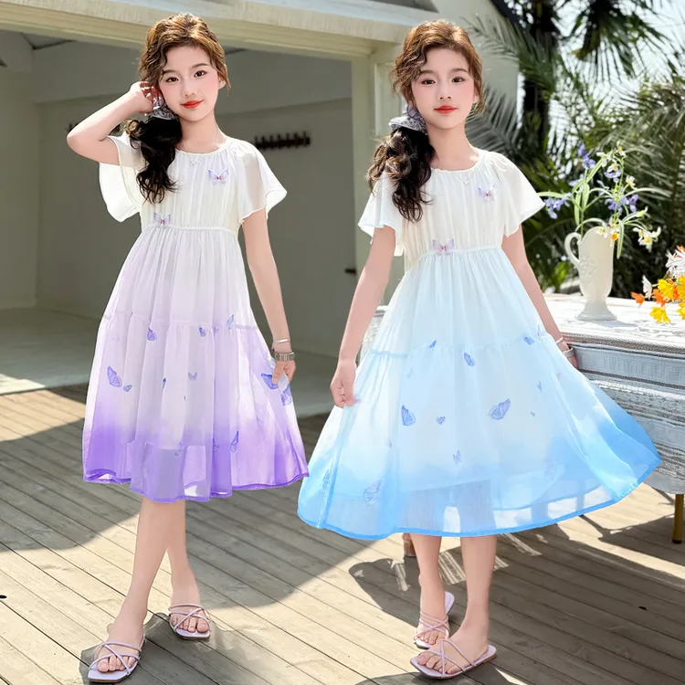女童连衣裙夏款2025新款儿童洋气韩版裙子中大童公主裙女孩潮童装