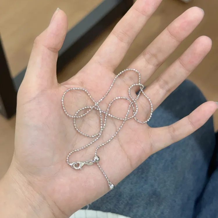 链子925银 闪珠万能链纯银抽拉调节素款精致气质原创简约时尚小众